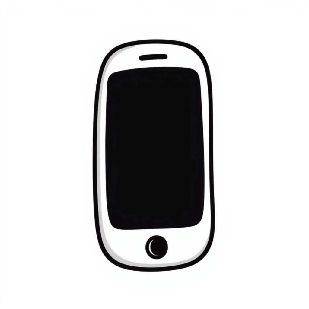 an iPhone, hand-drawn doodle style emoji