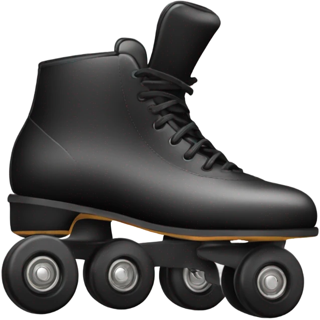 Pair of black roller skates with black wheels and black laces and black plate with no stopper emoji