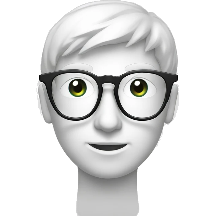 white frame eye glasses emoji