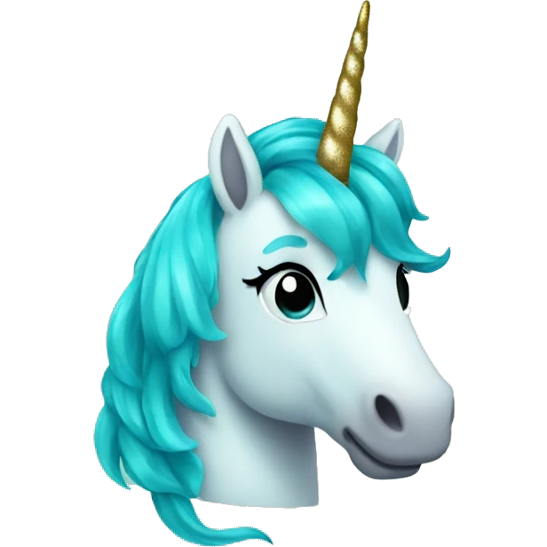 Sparkle turquoise unicorn  emoji