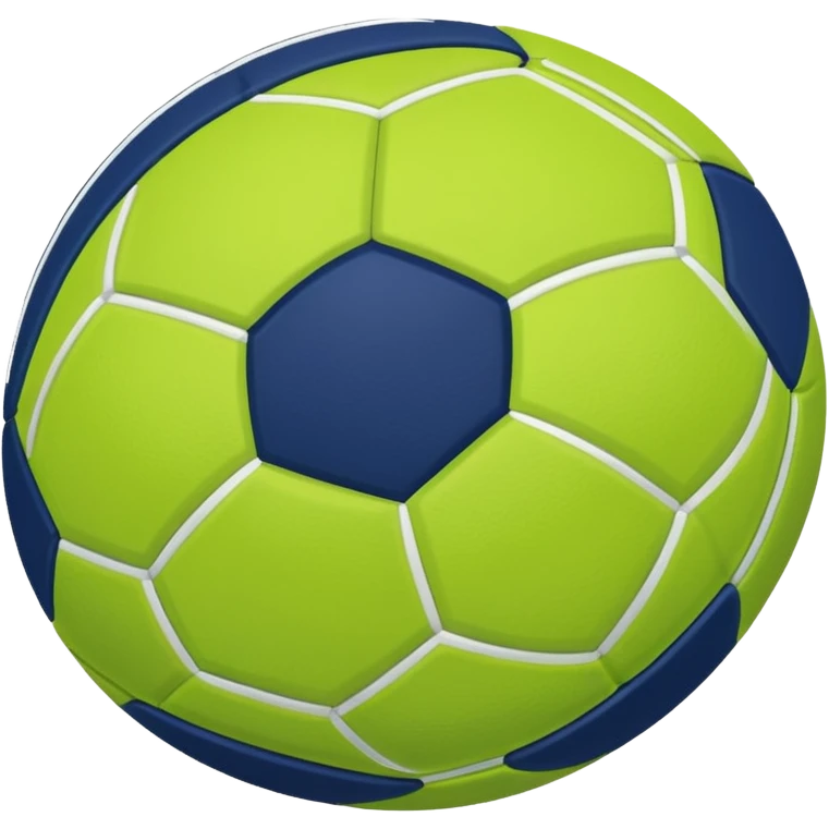 lime green colored football with navy-blue stitching and gray stripes emoji