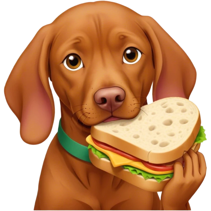 Hungarian vizlas eating sandwhich  emoji