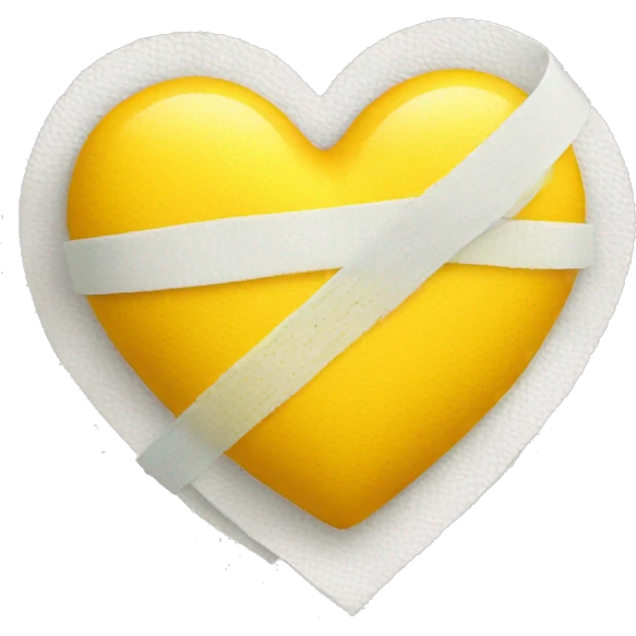 Yellow heart with bandage emoji