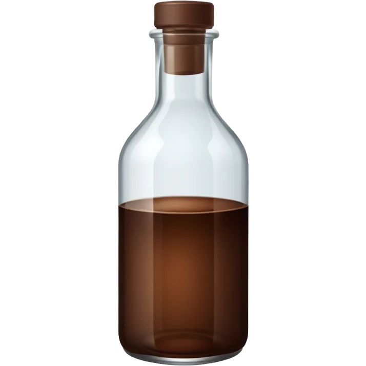 bottle of dark brown liquid, plain, simple, clear emoji