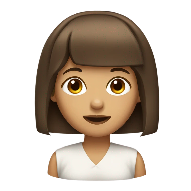 brown haired girl with bangs  emoji