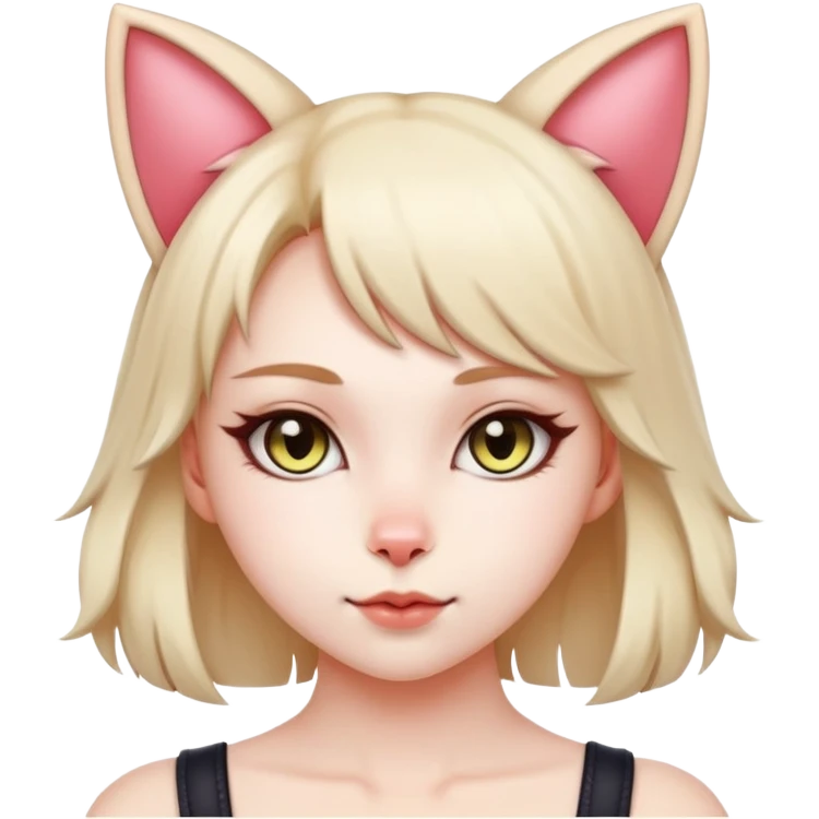 beautiful cat girl with cat ears emoji