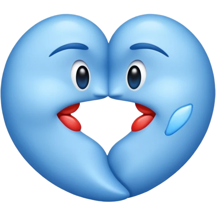 Blue kiss emoji