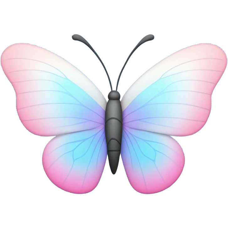 A butterfly but its wings are the colors of a trans flag emoji