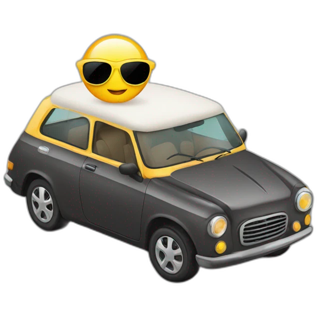 Car with sun glasses emoji