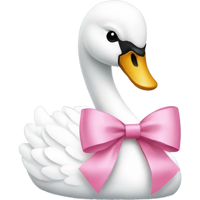 Swan with a pink bow emoji