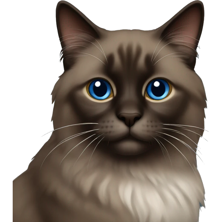 solid dark brown ragdoll cat emoji