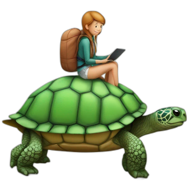 Personne sur tortue emoji