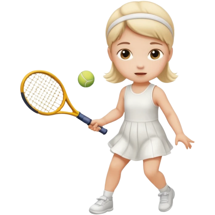 Baby girl playing tennis emoji