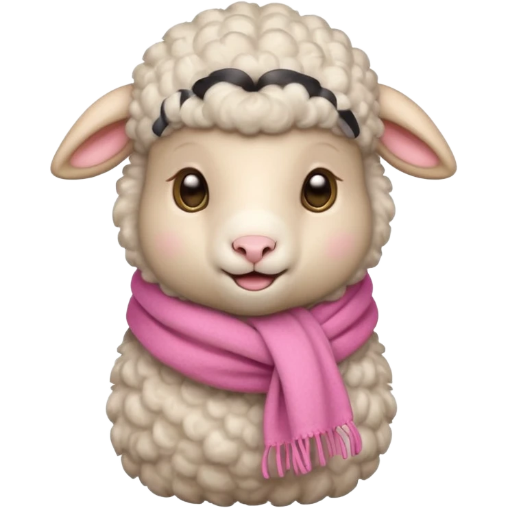 baby sheep with pink scarf emoji