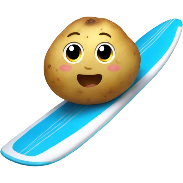 Potato surfing on surfboard emoji