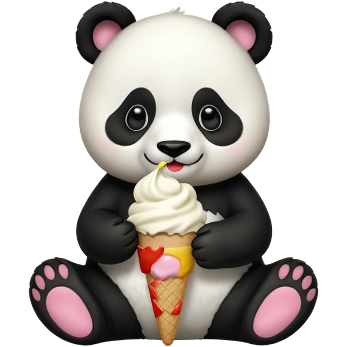 Panda eating ice cream emoji