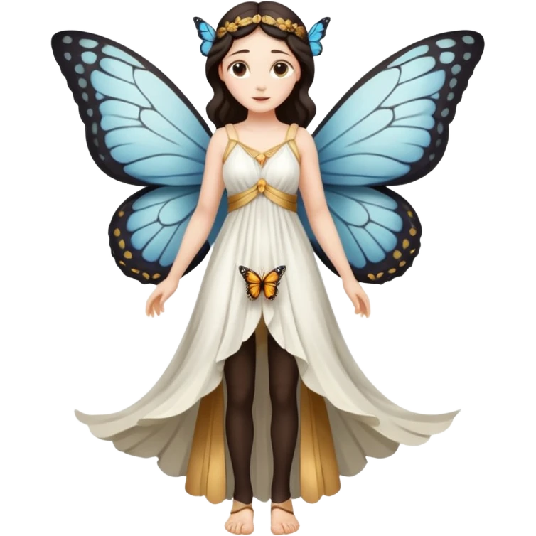 fullbody ancient woman with butterfly wings emoji