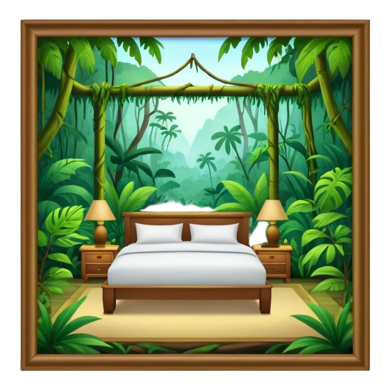 Bedroom in the rainforest emoji