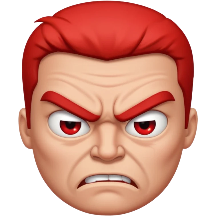 angry red face with furrowed brows and frowning mouth emoji
