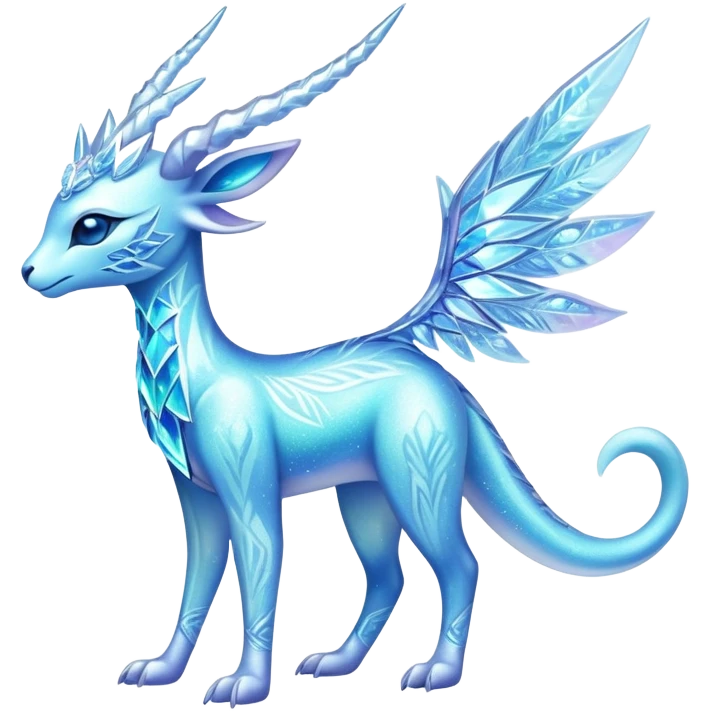 Shiny Exotic Colorful Ethereal Sparkly Amaura-Aurorus-Fakémon-hybrid-creature (full body)  emoji
