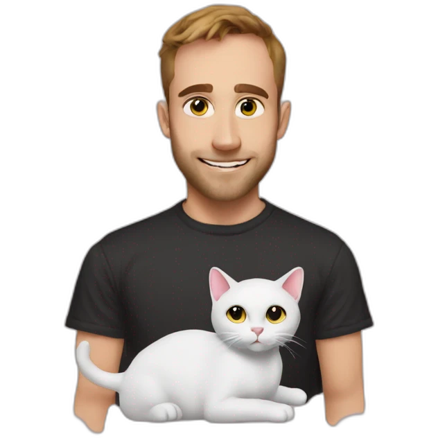 Squeezie avec Jumbo le chat emoji