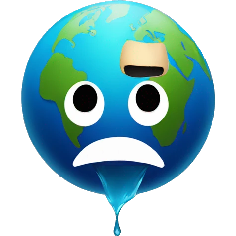 crying Earth wearing a mask emoji