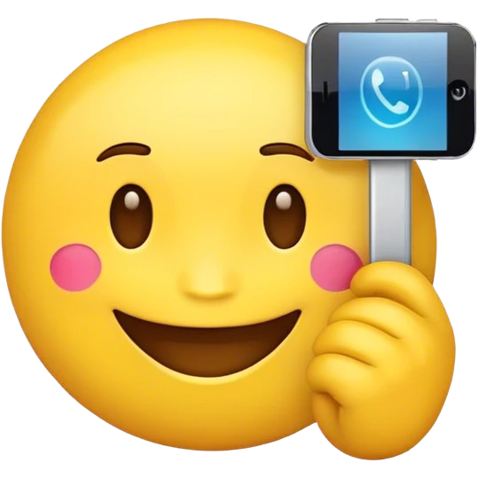 yellow emoji holding phone emoji