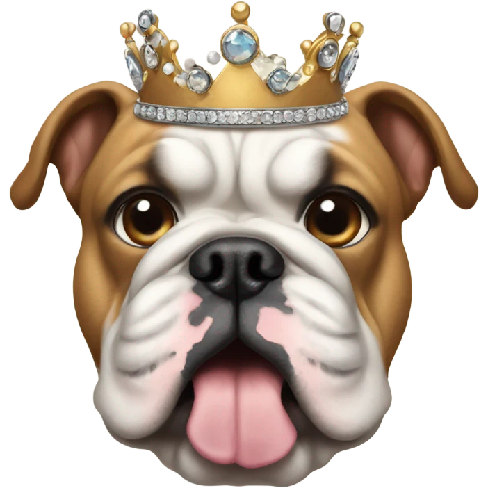Bulldog with a tiara emoji