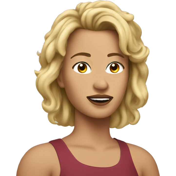 Tonya holding Srew emoji