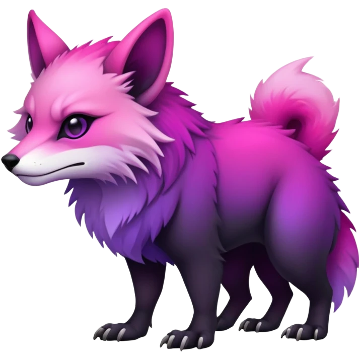 Cool Edgy Black-pink-purple-gradient badass Fionbri-Vernid-animal-creature full bodyd emoji