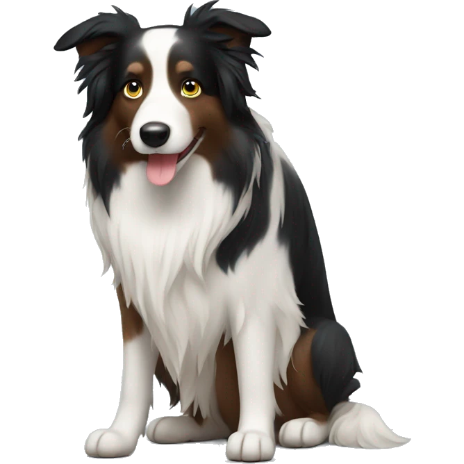 Border collie with beautiful long hair emoji