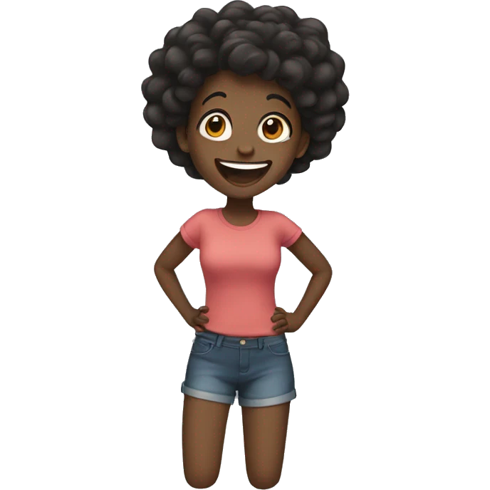 Black girl excited emoji