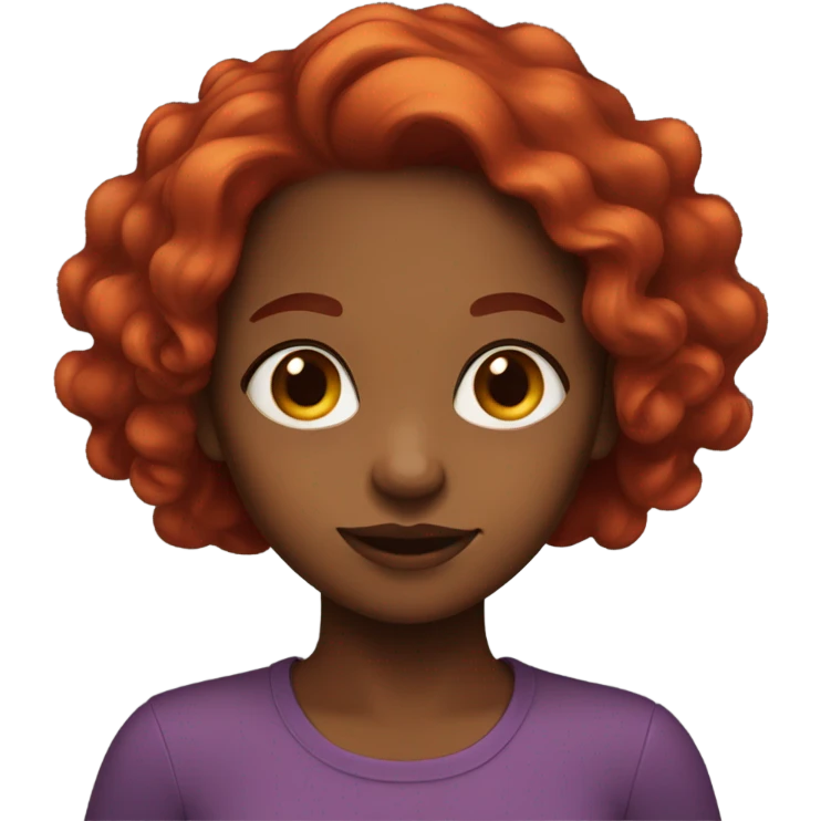 Brown skin girl with red hair emoji