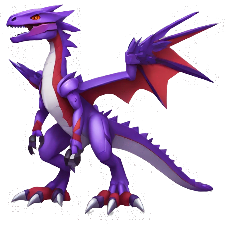  Cool Edgy Purple Red Digimon-Fakemon-Guilmon-Velociraptor-Dragon-Mecha full body emoji