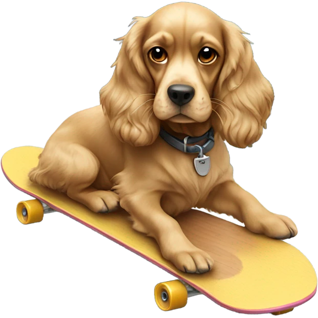 Cocker on a skateboard emoji