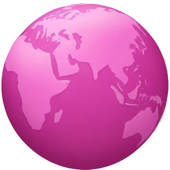 Pink globe emoji