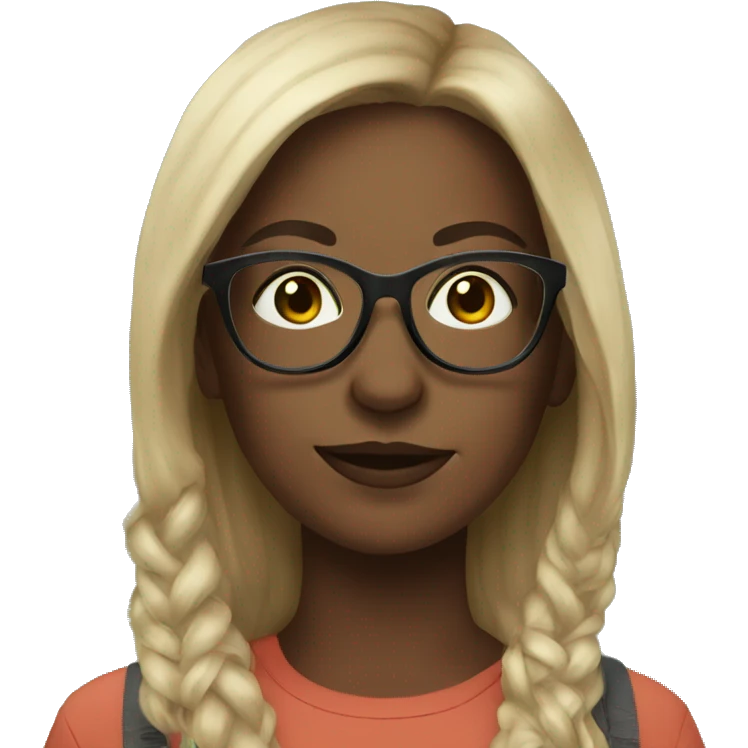 realistic girl outdoors with glasses emoji