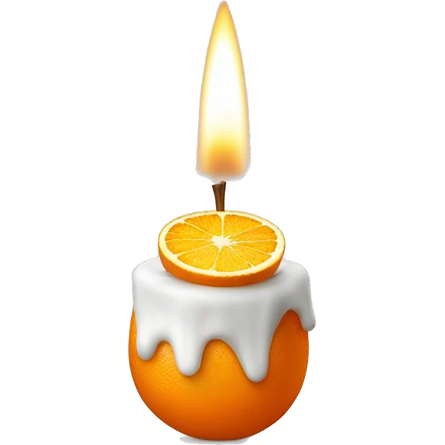 Duftkerze mit orangen zimt duft emoji