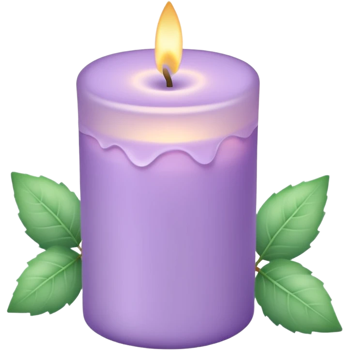 Lavender lilac candle light with pastel petals and ivies emoji