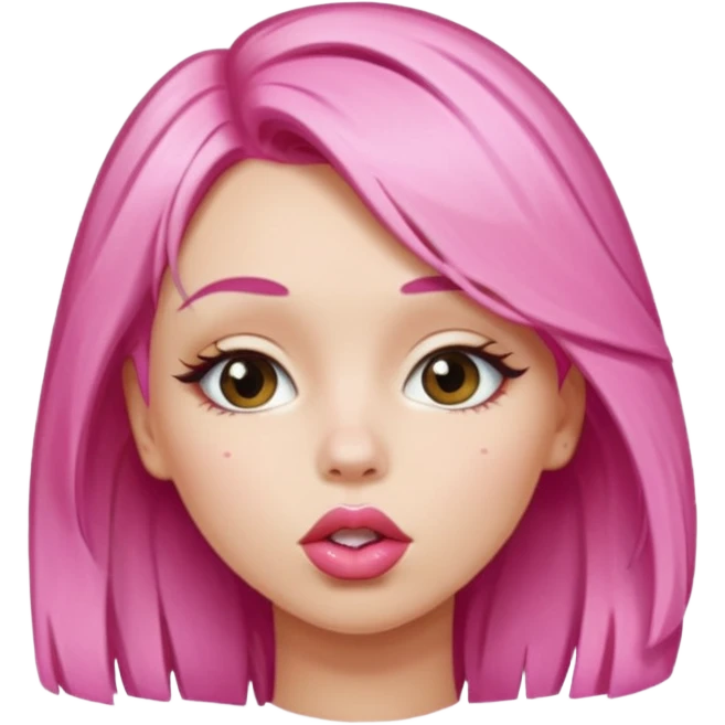 Vóley gilr pink blonde hair white skin kissing  emoji