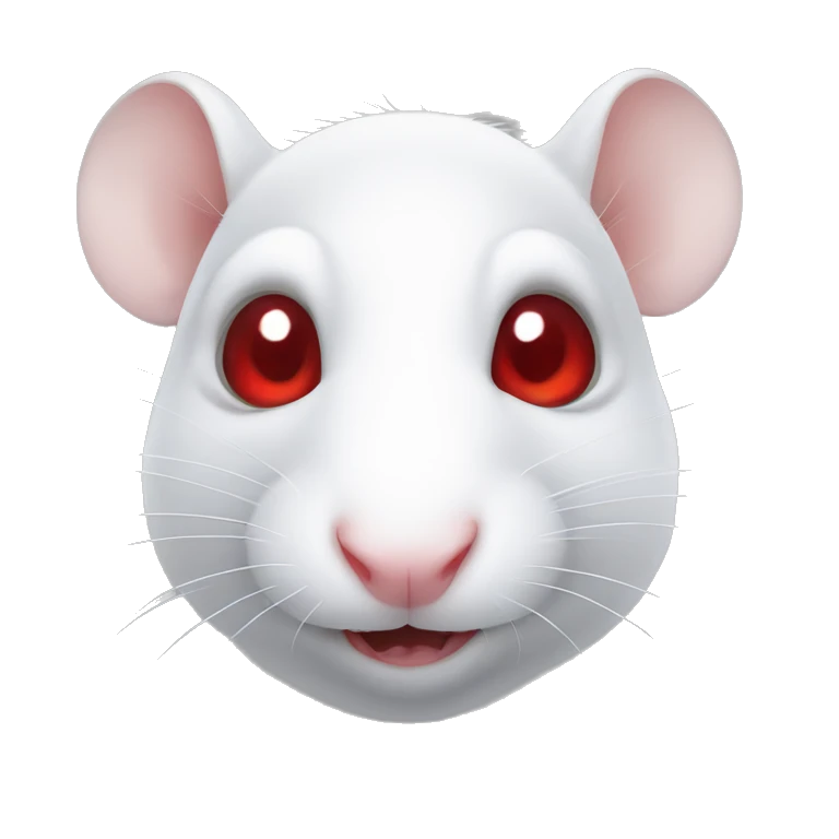 White rat with red eyes emoji