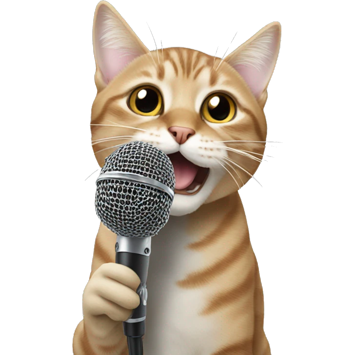 cat using microphone  emoji