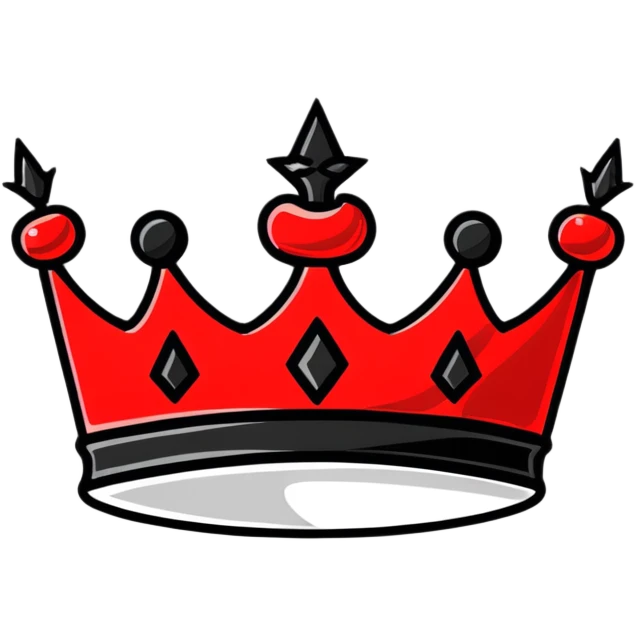 red and black royal crown emoji