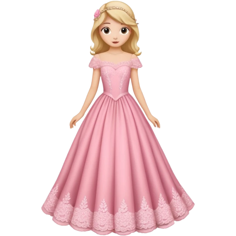 Gown in pink for kids only dress emoji