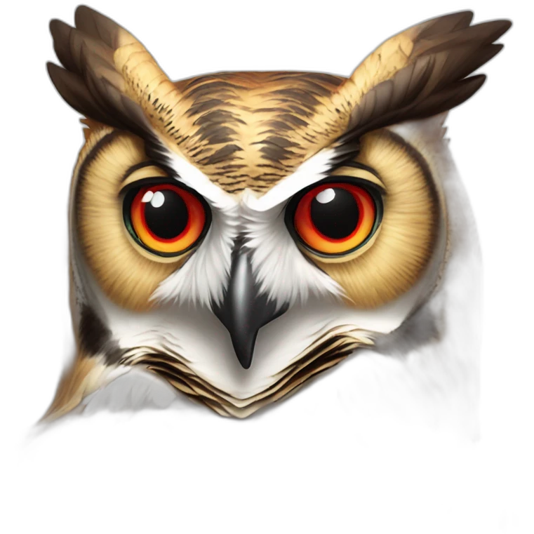 Great Horned Owl wearing red tennis shoes emoji
