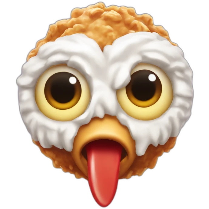 Huge kfc wing with eyes and mouth emoji