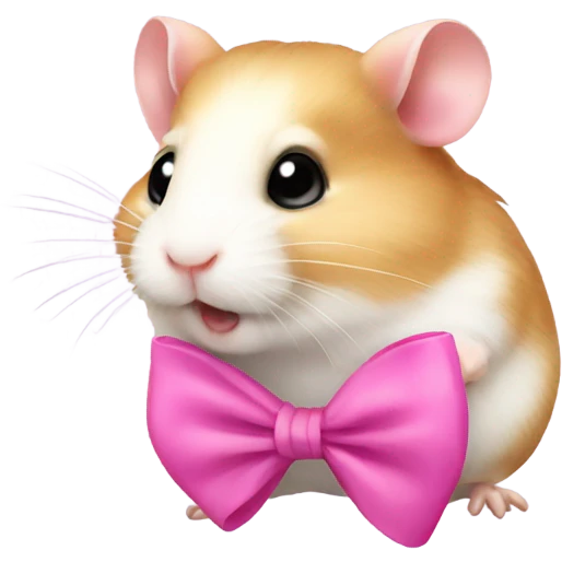 Hamster wearing a pink bow emoji