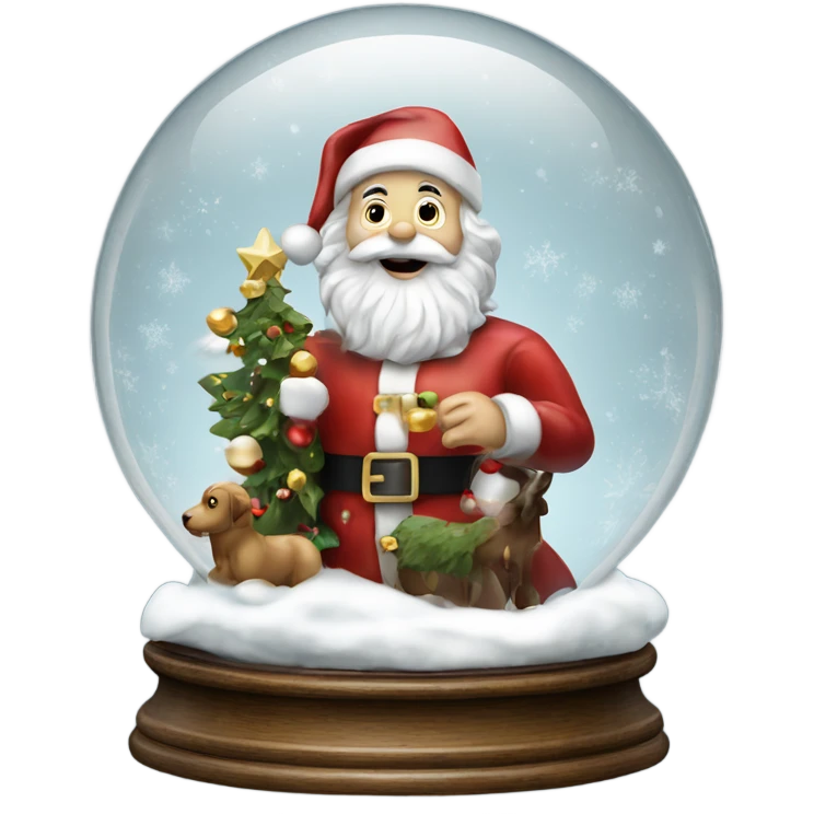 Realistic Victorian Christmas santa snowglobe  emoji