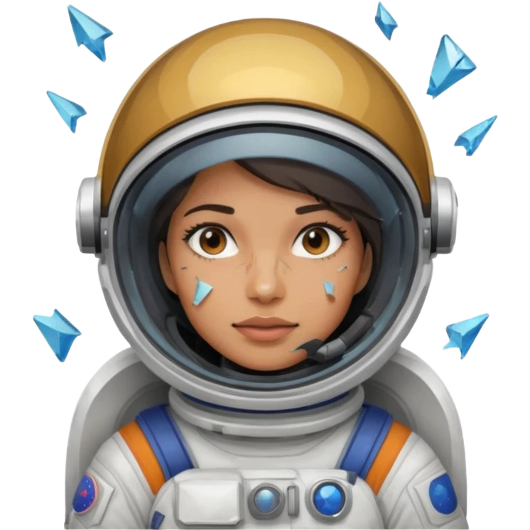 astronaut woman with helmet broken glass emoji
