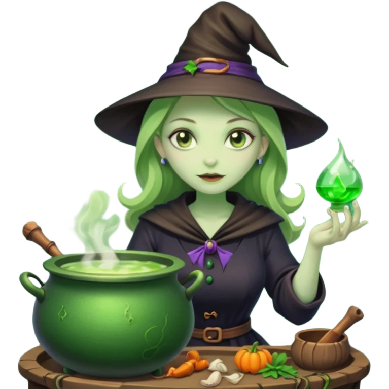 green witch cooking potion emoji